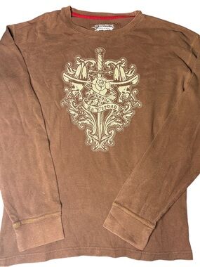 Vintage Y2K No Boundaries Brown Graphic Thermal – Size M
